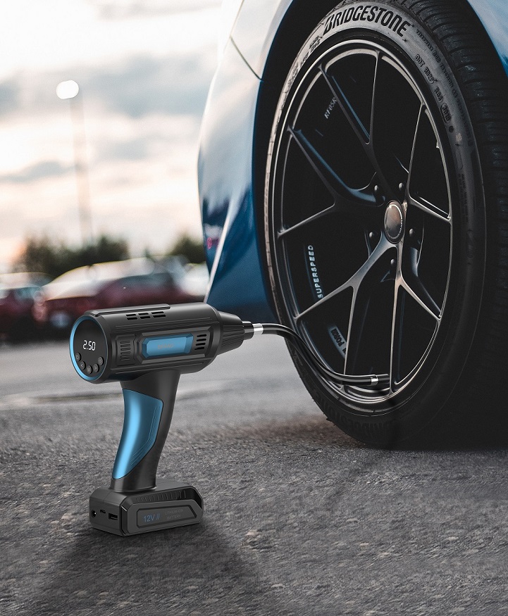 Portable Air Compressor with 7500mAh Battery Power bank